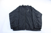 80's Adidas Embroidered Logo Black Windbreaker Jackett - Jacket - Thrifted Threads