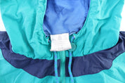 80's Adidas Embroidered Logo Blue, Navy Blue, & Turquoise Pullover Jacket - Jacket - Thrifted Threads