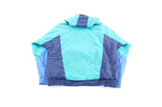 80's Adidas Embroidered Logo Blue, Navy Blue, & Turquoise Pullover Jacket - Jacket - Thrifted Threads