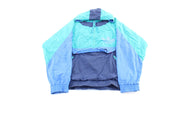 80's Adidas Embroidered Logo Blue, Navy Blue, & Turquoise Pullover Jacket - Jacket - Thrifted Threads