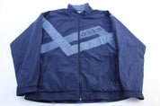 80's Adidas Embroidered Logo Blue Zip Up Jacket - ThriftedThreads.com