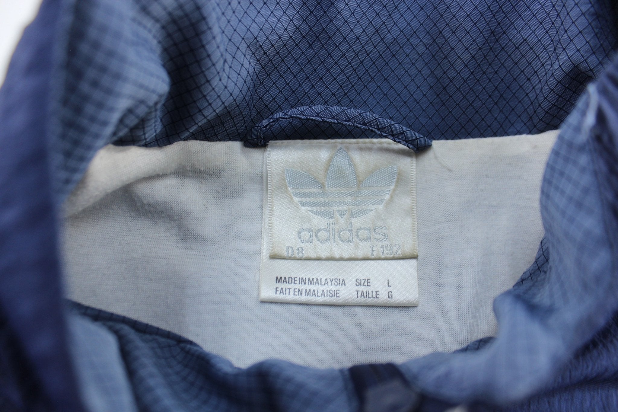 80's Adidas Embroidered Logo Blue Zip Up Jacket - Jacket - Thrifted Threads