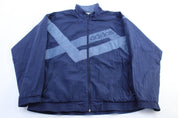 80's Adidas Embroidered Logo Blue Zip Up Jacket - Jacket - Thrifted Threads