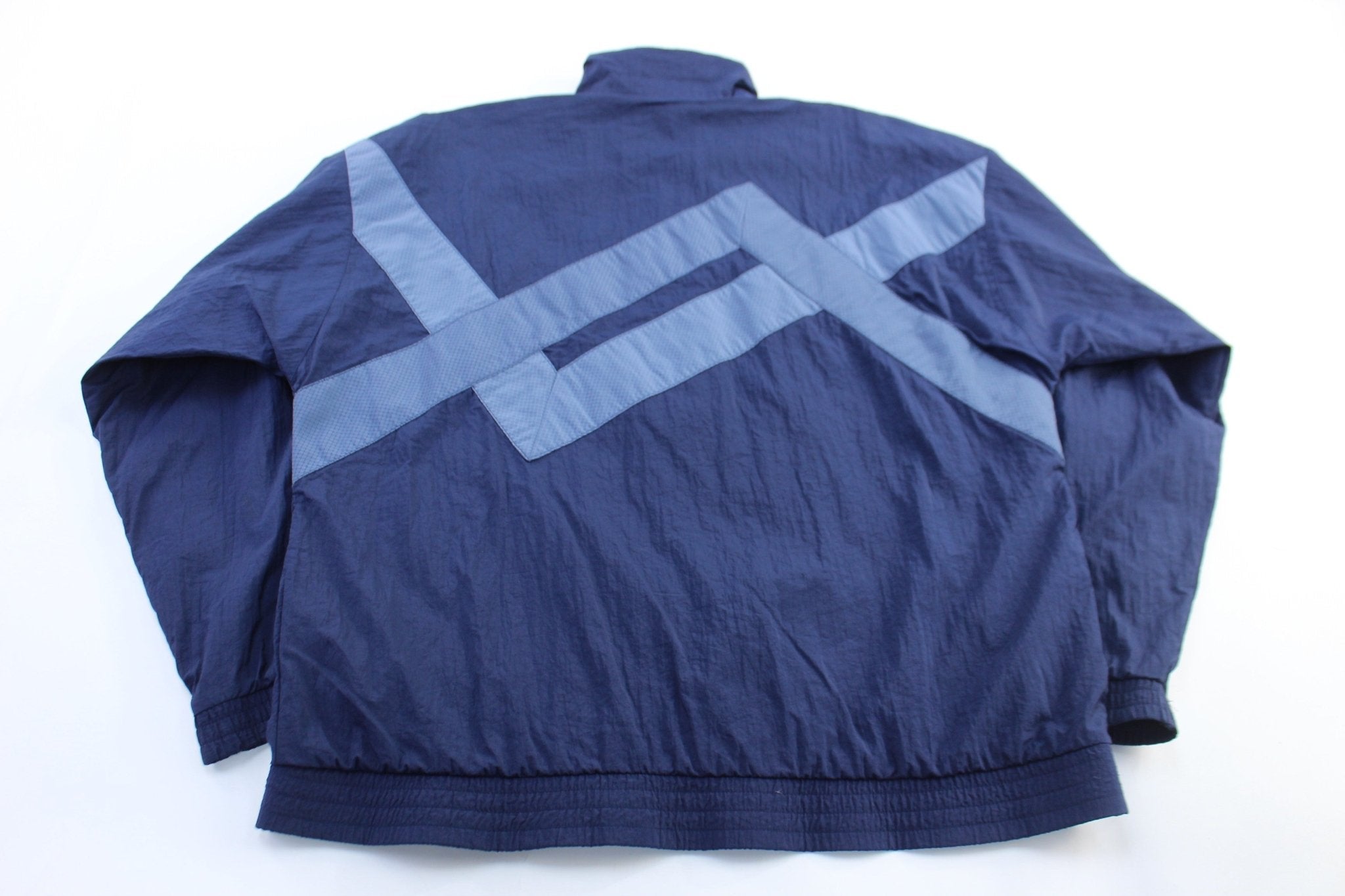 80's Adidas Embroidered Logo Blue Zip Up Jacket - Jacket - Thrifted Threads