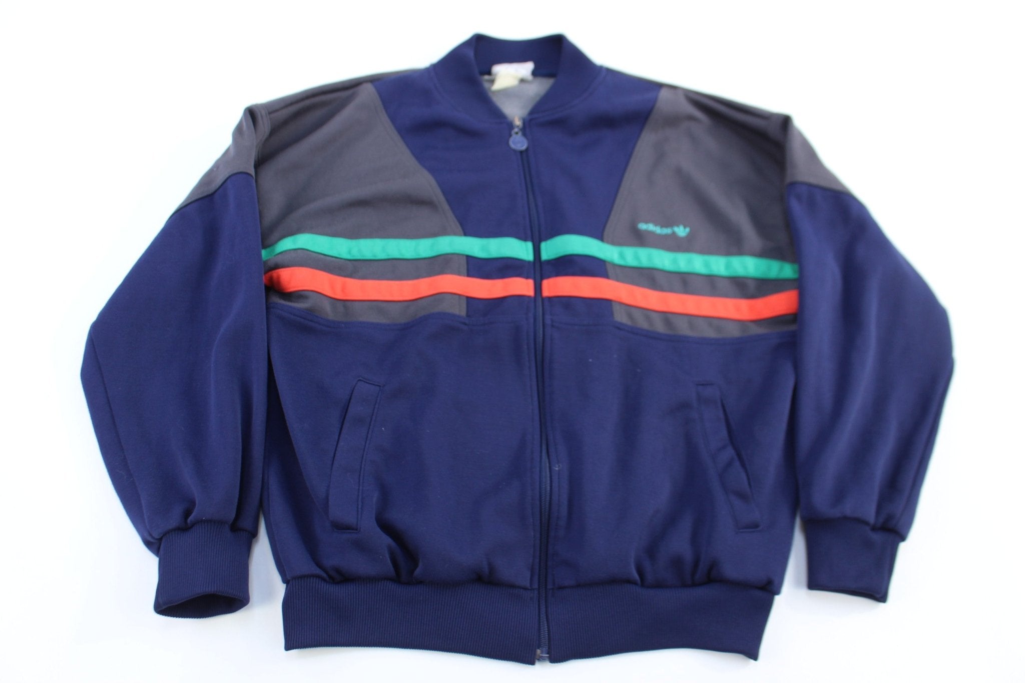 80's Adidas Embroidered Logo Full Zip Jacket - Jacket - Thrifted Threads