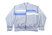 80's Adidas Embroidered Logo Grey & Blue Zip Up Jacket - Jackets - Thrifted Threads