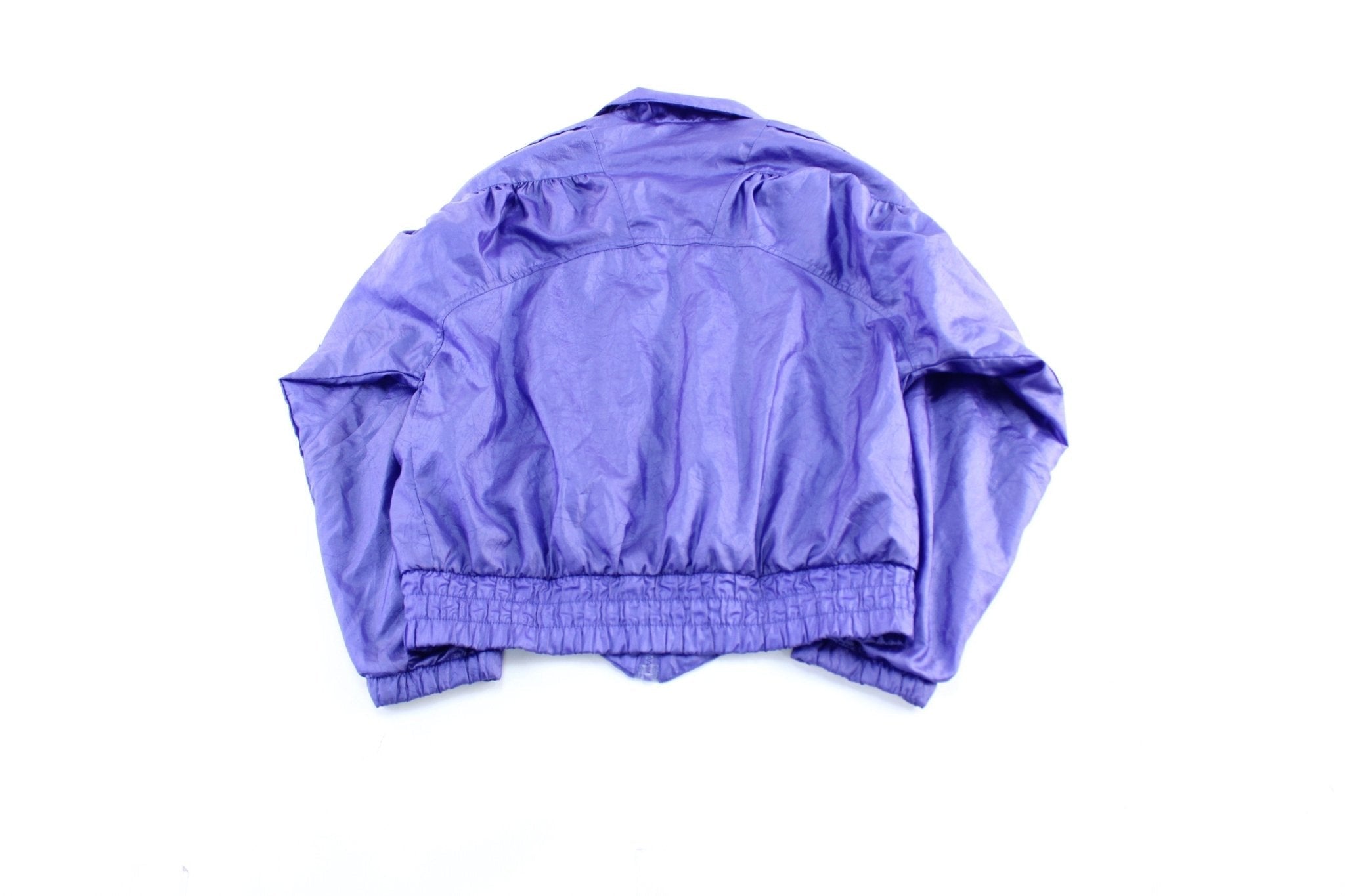 80's Adidas Embroidered Logo Purple Zip Up Jacket - Jacket - Thrifted Threads