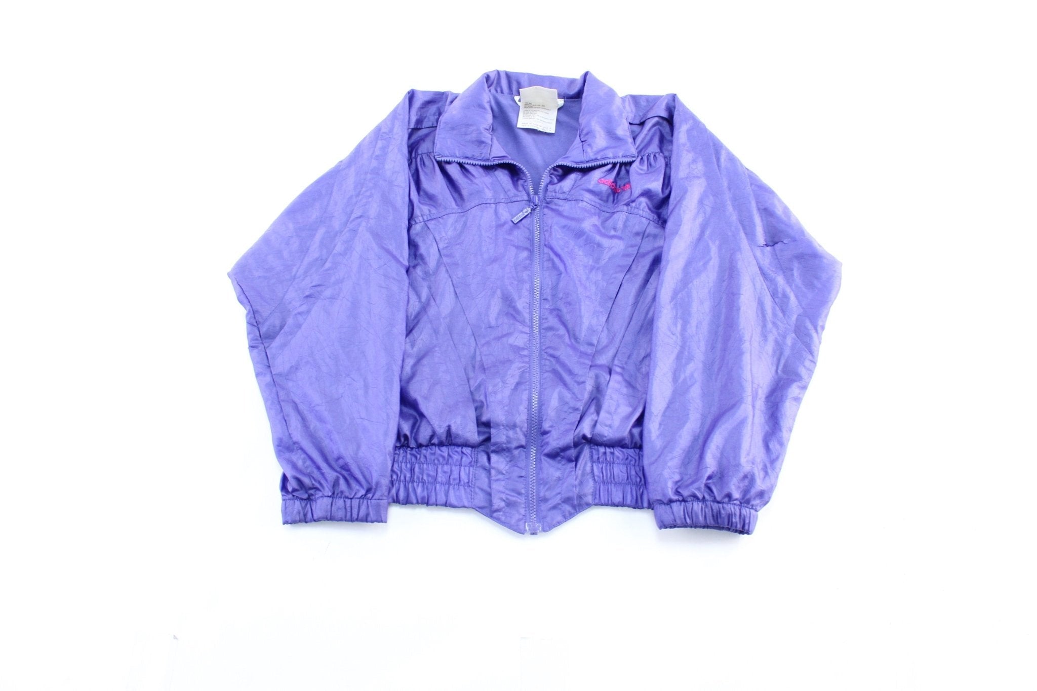 80's Adidas Embroidered Logo Purple Zip Up Jacket - Jacket - Thrifted Threads