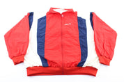 80's Adidas Embroidered Logo Red, Blue, & White Zip Up Jacket - Jacket - Thrifted Threads