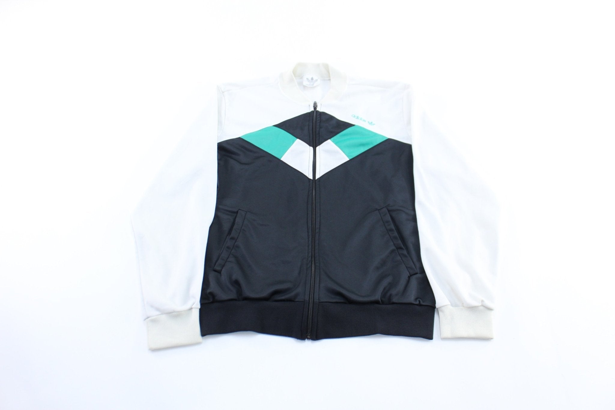 80's Adidas Logo Embroidered Zip Up Jacket - Jacket - Thrifted Threads