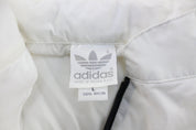 80's Adidas Logo Red, Black, & White Striped Zip Up Jacket - ThriftedThreads.com