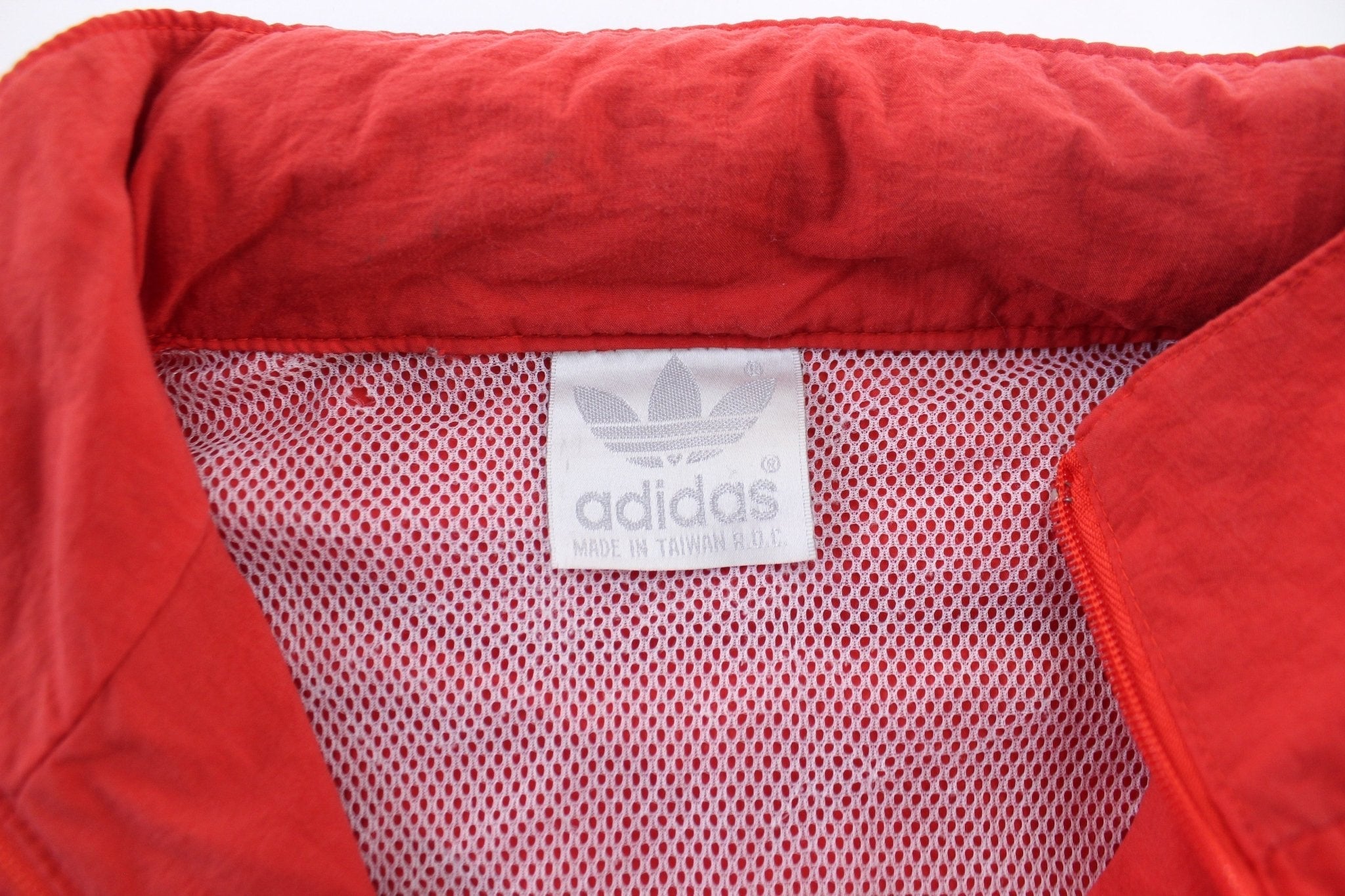 80's Adidas Logo Red & Blue Zip Up Jacket - Jacket - Thrifted Threads
