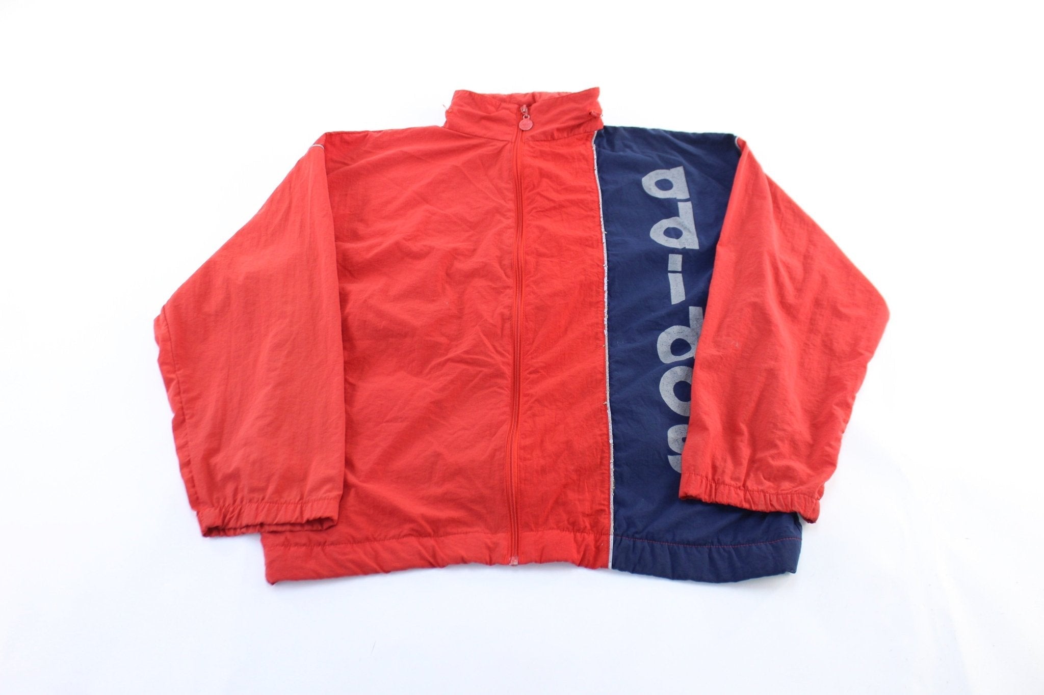 80's Adidas Logo Red & Blue Zip Up Jacket - Jacket - Thrifted Threads