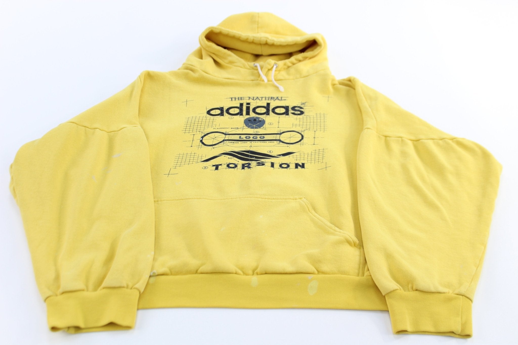 80's Adidas Torison Yellow Pullover Hoodie - ThriftedThreads.com
