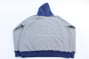 80's Adidas Trefoil Logo Blue & Grey Pullover Hoodie - ThriftedThreads.com