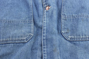 80's Big Mac Dark Wash Blanket Lined Chore Jacket - ThriftedThreads.com