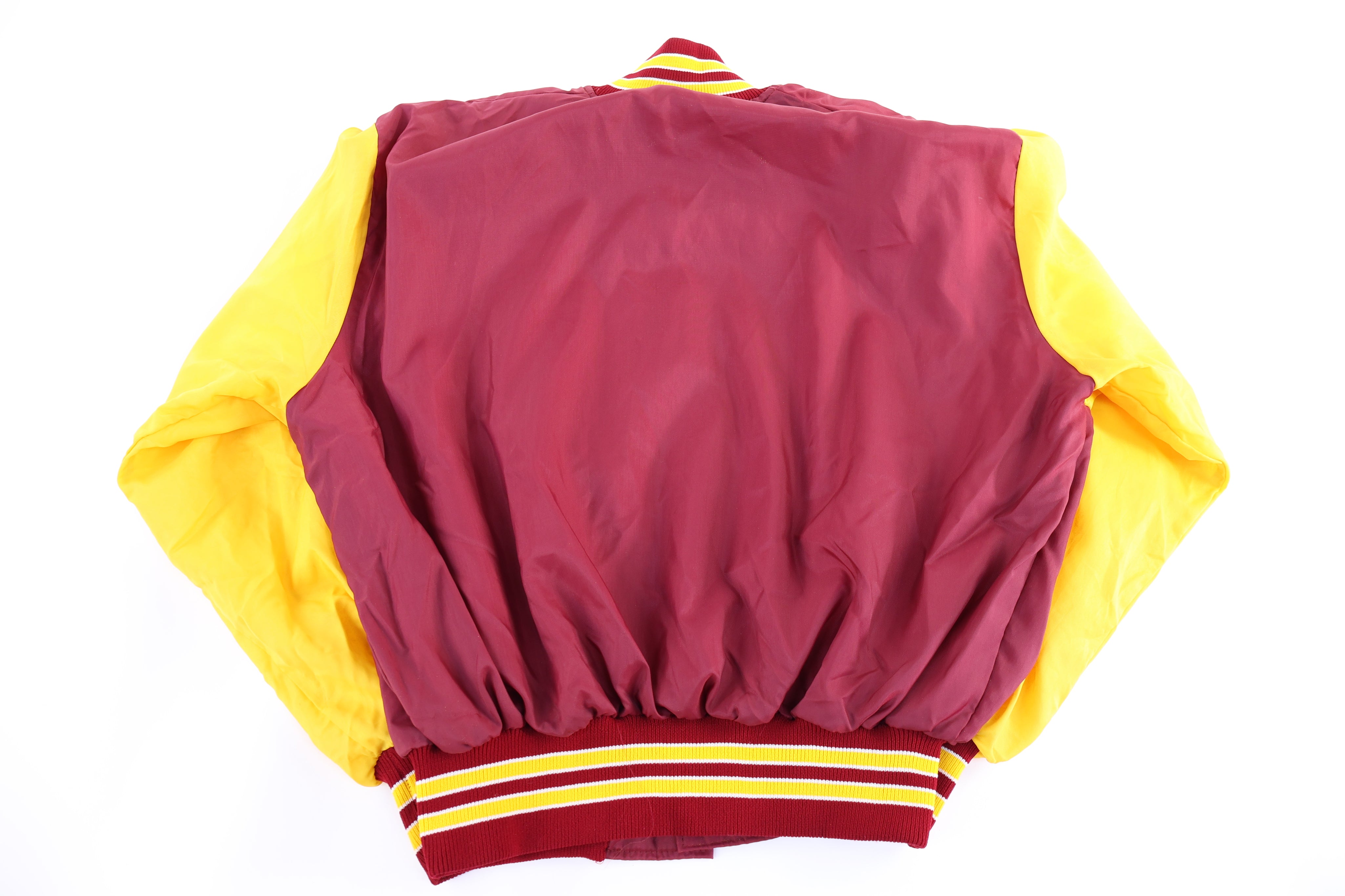 80's Boston College Maroon & Yellow Bomber Jacket - Jacket - Thrifted Threads