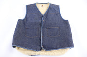 80's Carhartt Sherpa Lined Dark Wash Denim Vest - Vest - Thrifted Threads