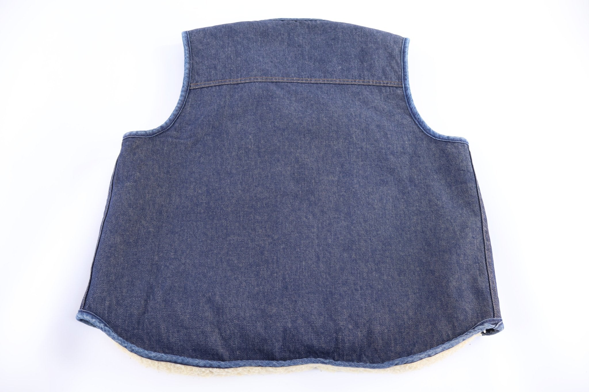 80's Carhartt Sherpa Lined Dark Wash Denim Vest - Vest - Thrifted Threads