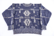 80's Castle Square Multipatterned Knit Sweater - Sweater - Thrifted Threads