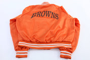 80's Chalk Line Cleveland Browns Satin Bomber Jacket - Jacket - Thrifted Threads