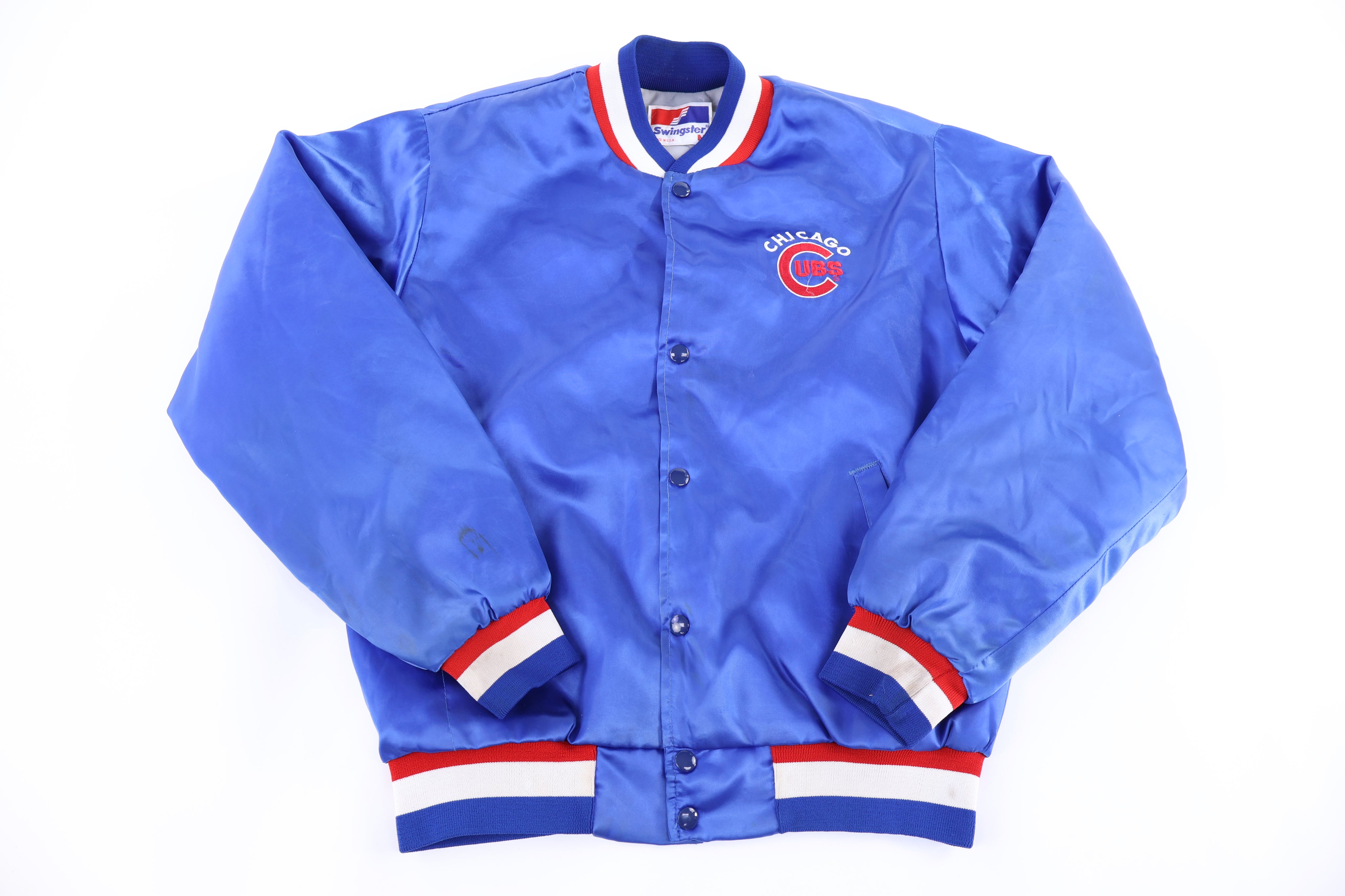 80's Chicago Bears Football Satin Bomber Jacket - Jacket - Thrifted Threads