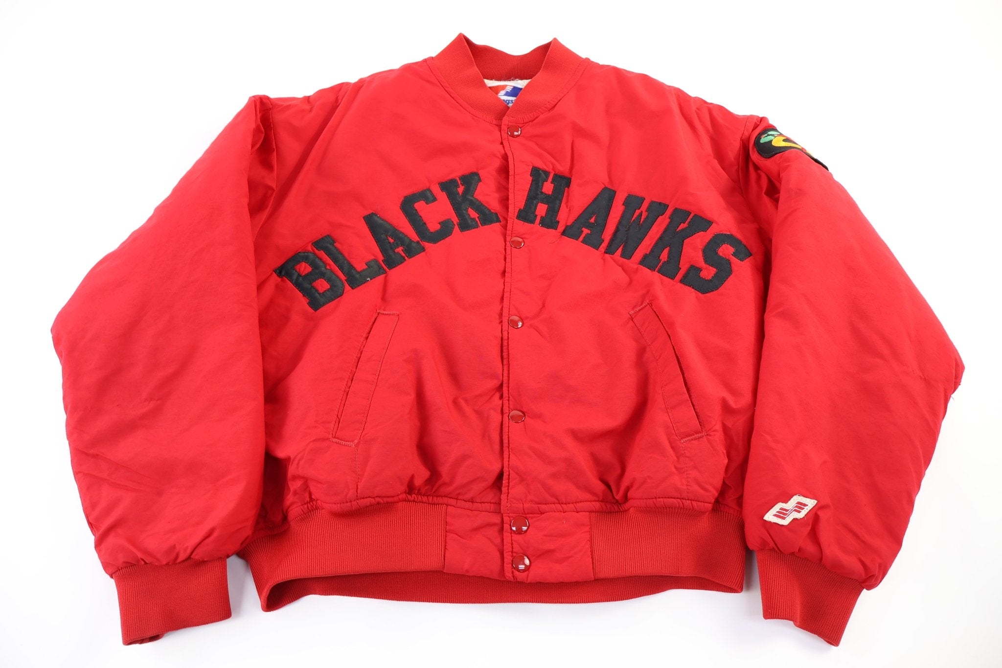 80's Chicago Blackhawks Hockey Bomber Jacket - Jacket - Thrifted Threads