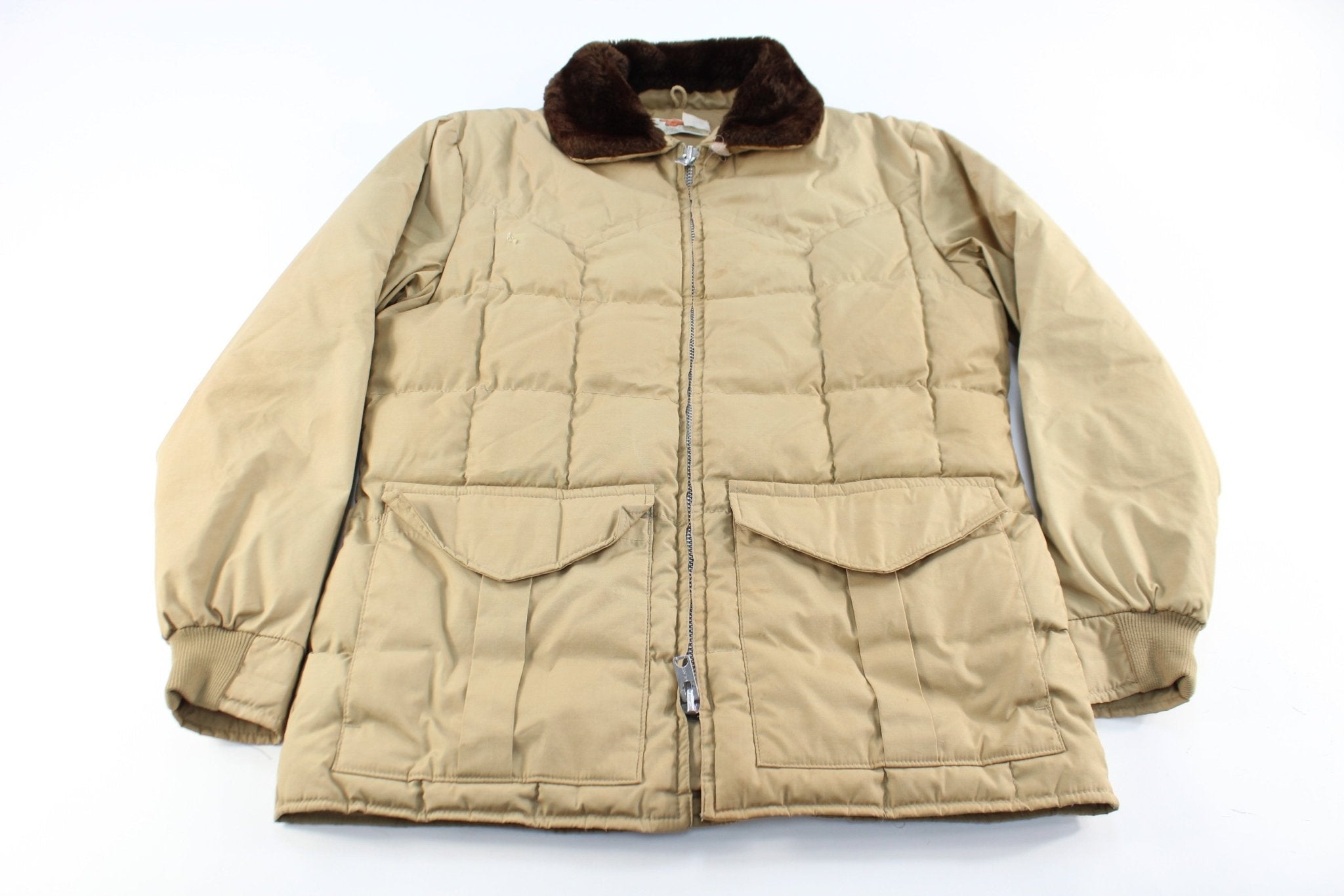 80's Comfy Goose Down Puffer Zip Up Jacket - Jackets - Thrifted Threads