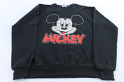 80's Disney Mickey Mouse Black Sweatshirt - ThriftedThreads.com