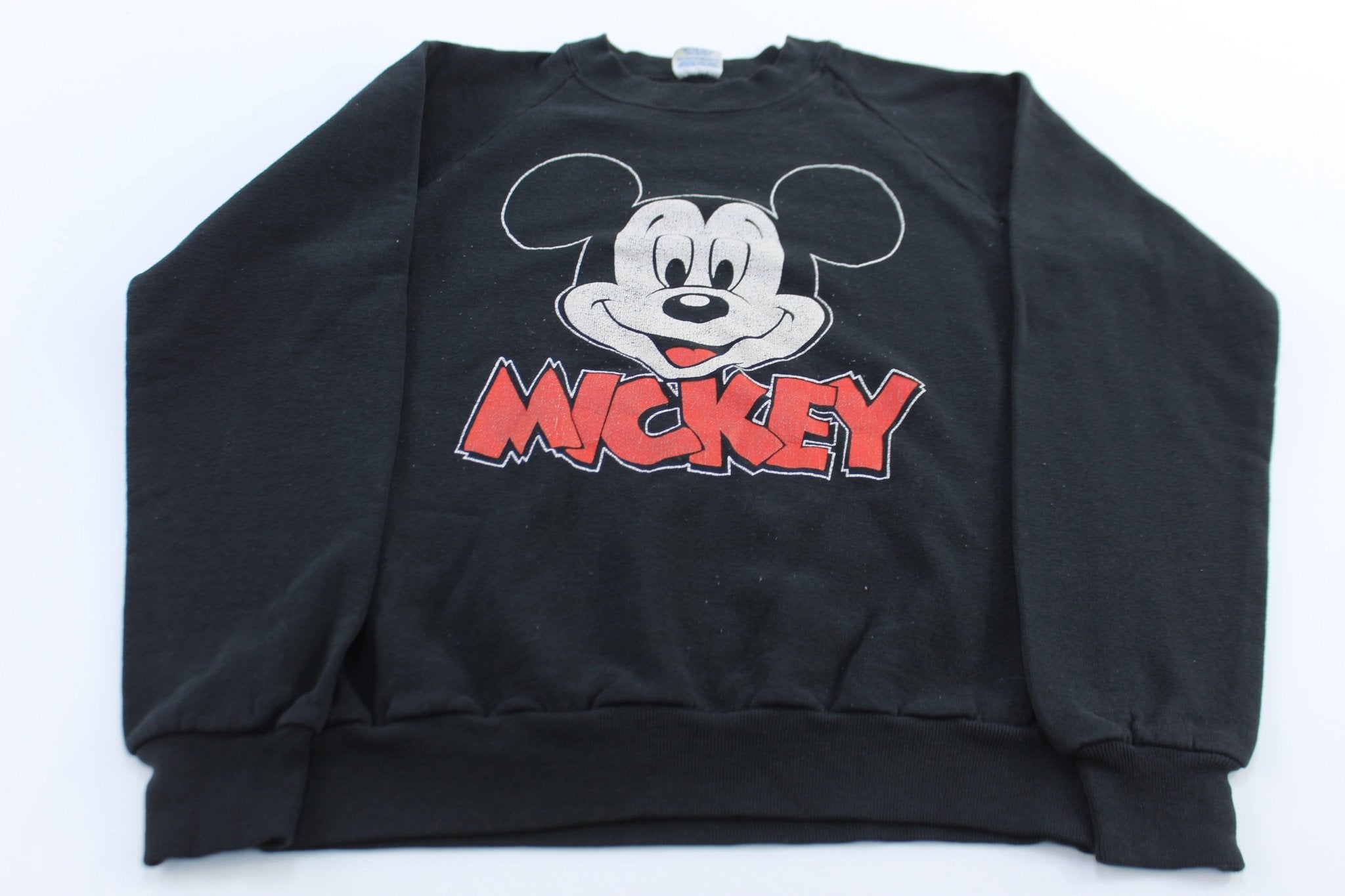 80's Disney Mickey Mouse Black Sweatshirt - ThriftedThreads.com