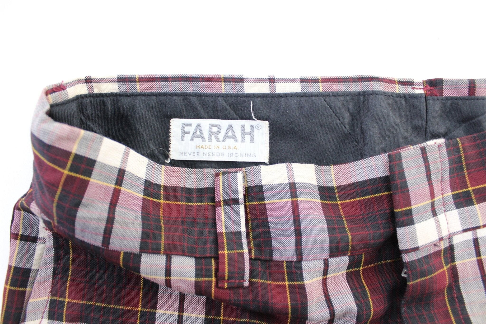 80's Farah Plaid Slack Pants - ThriftedThreads.com