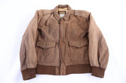 80's G-III Brown Leather Bomber Jacket - Jacket - Thrifted Threads