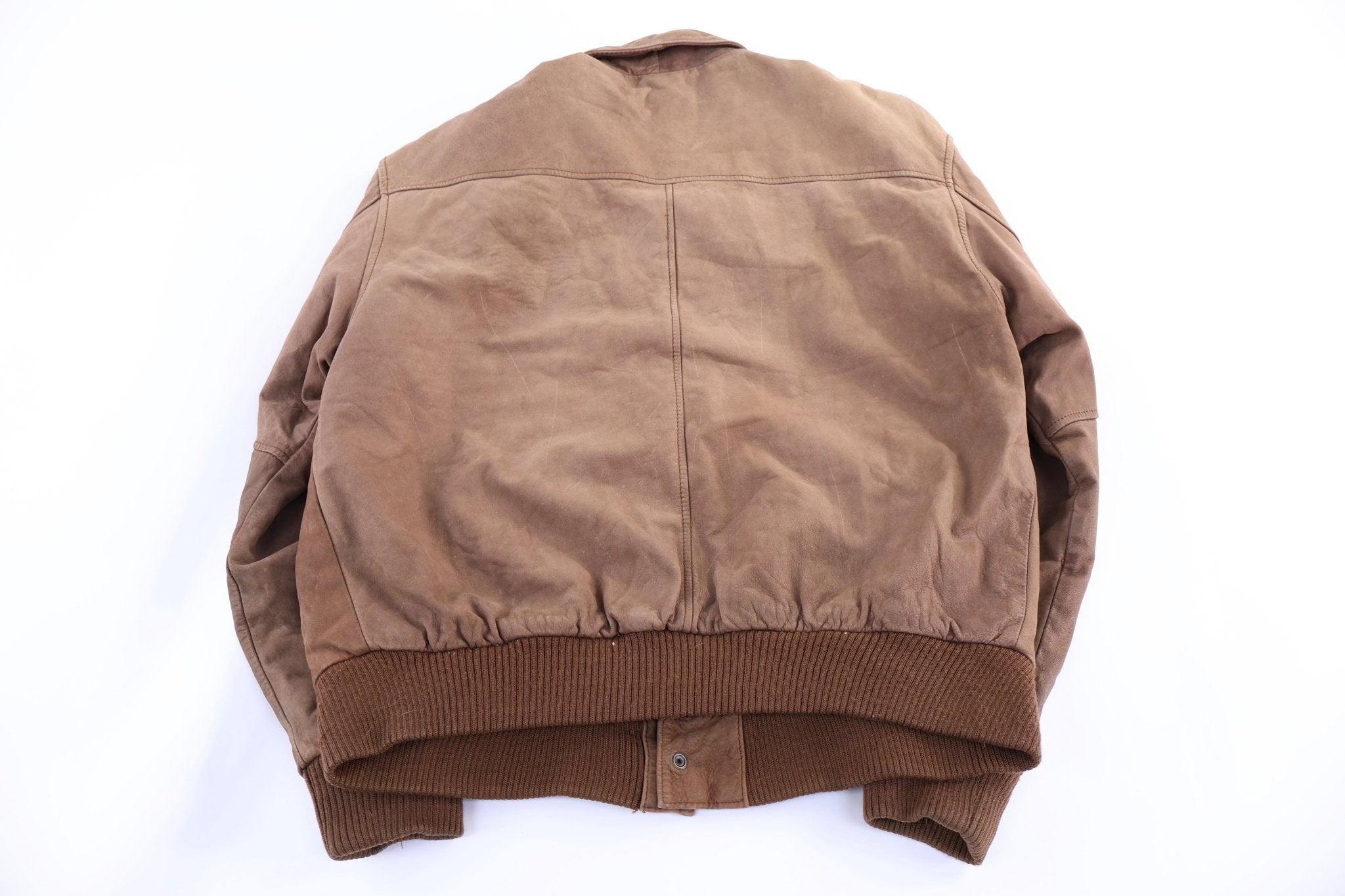 80's G-III Brown Leather Bomber Jacket - Jacket - Thrifted Threads