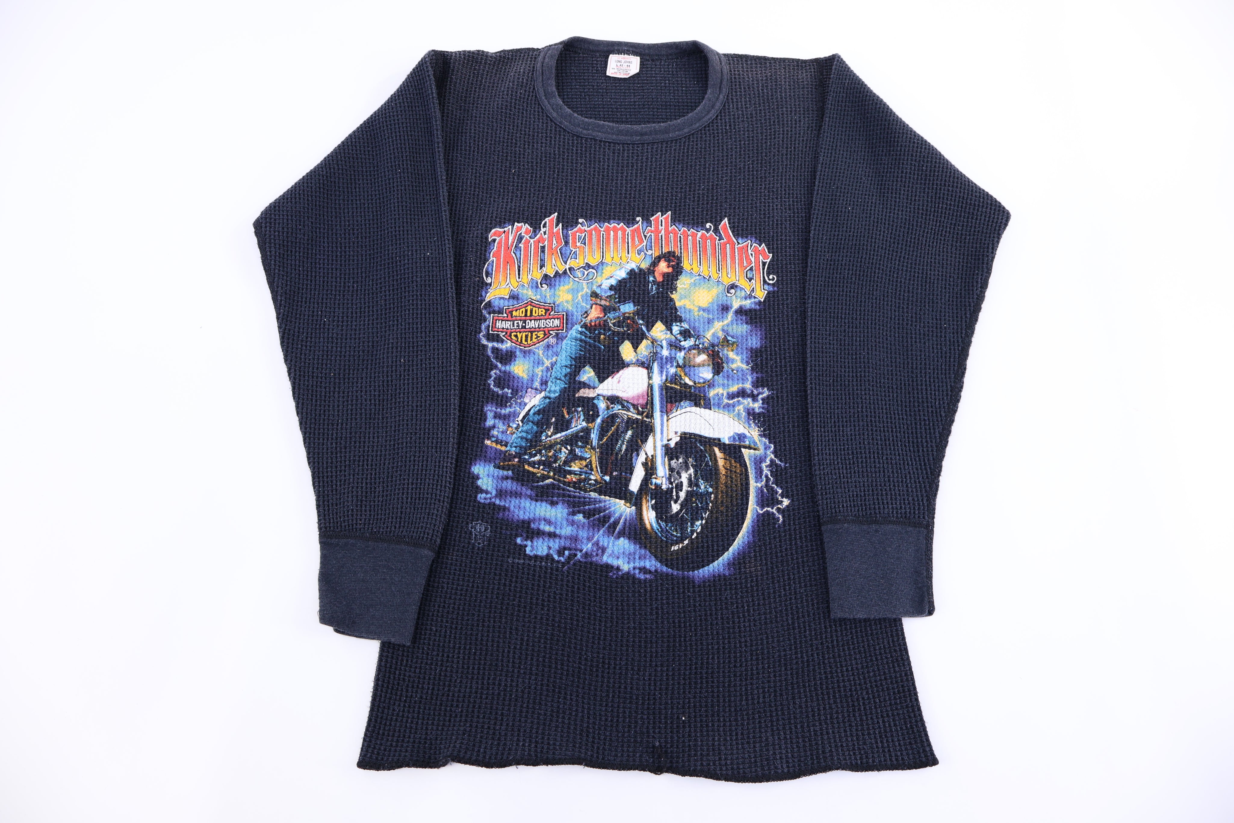 80's Harley Davidson Motorcycles Thermal LS T-shirt - Shirts & Tops - Thrifted Threads