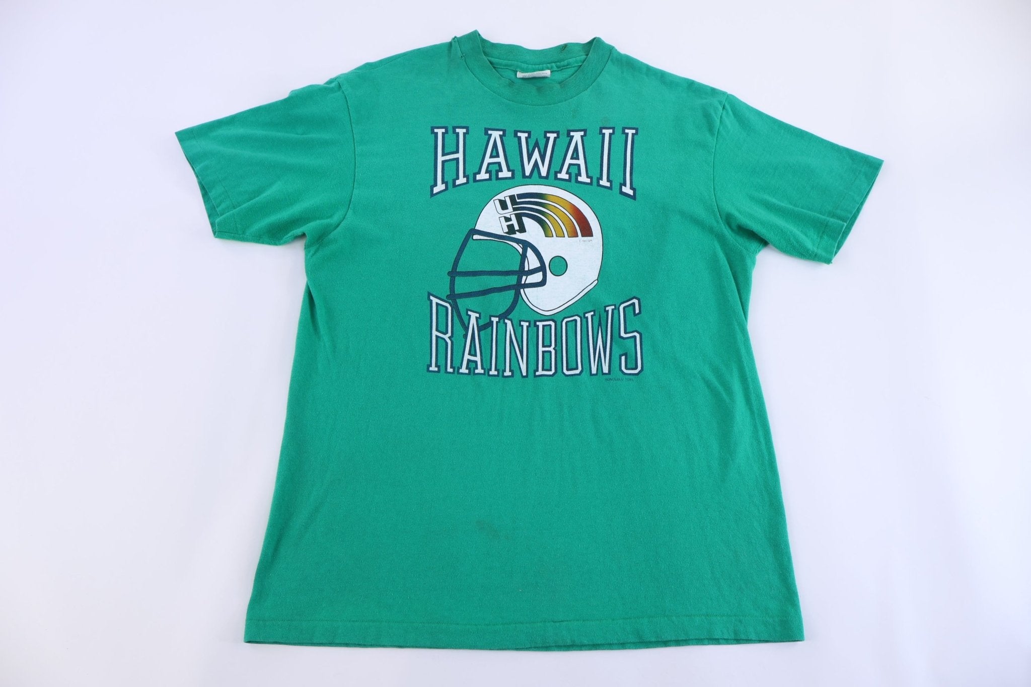 80's Hawaii Rainbow Football T-shirt - Shirts & Tops - Thrifted Threads