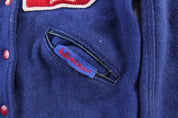 80's Howe's Athletic Red & Blue Cheerleader Varsity Jacket - ThriftedThreads.com