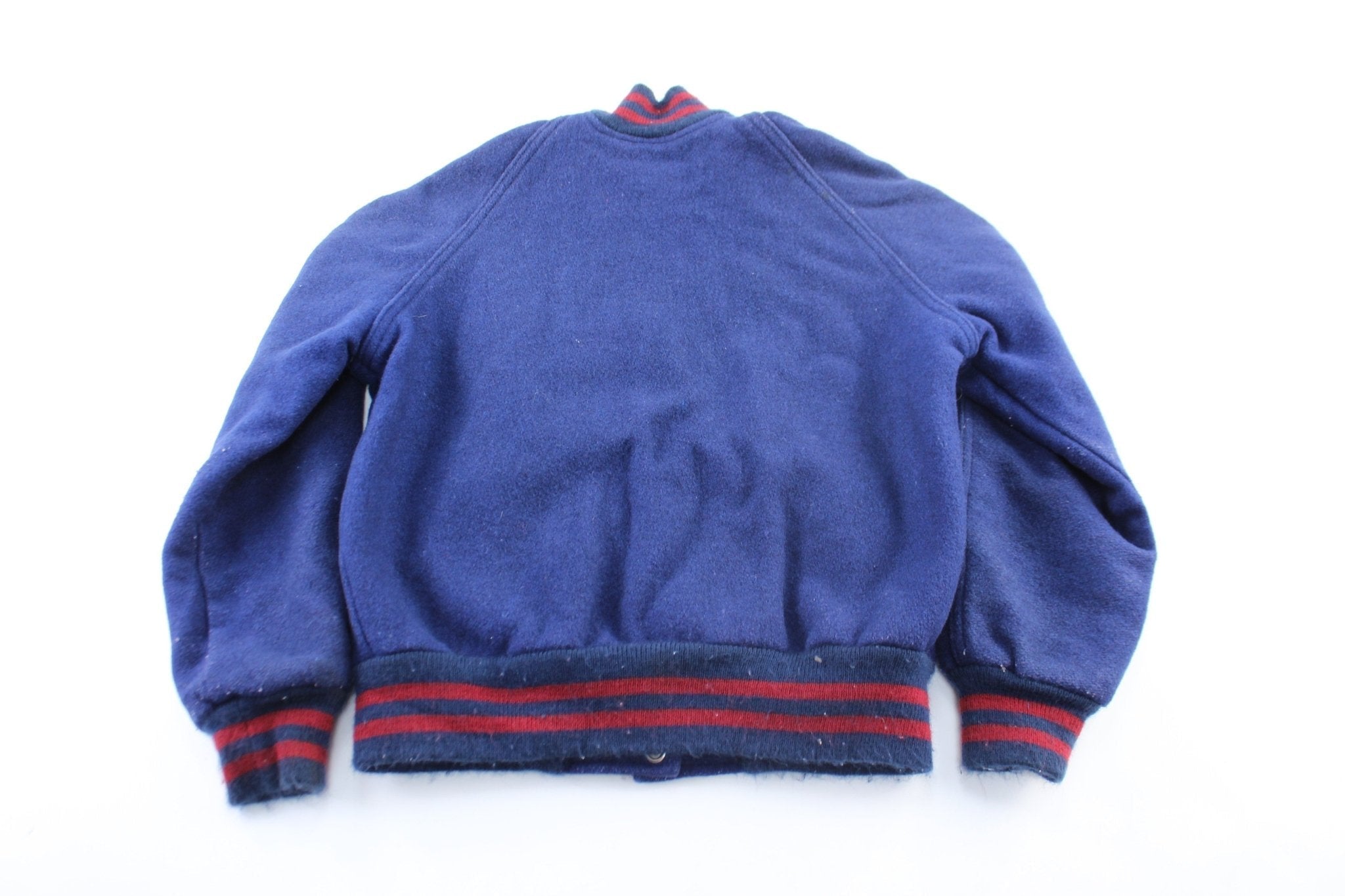 80's Howe's Athletic Red & Blue Cheerleader Varsity Jacket - Jacket - Thrifted Threads