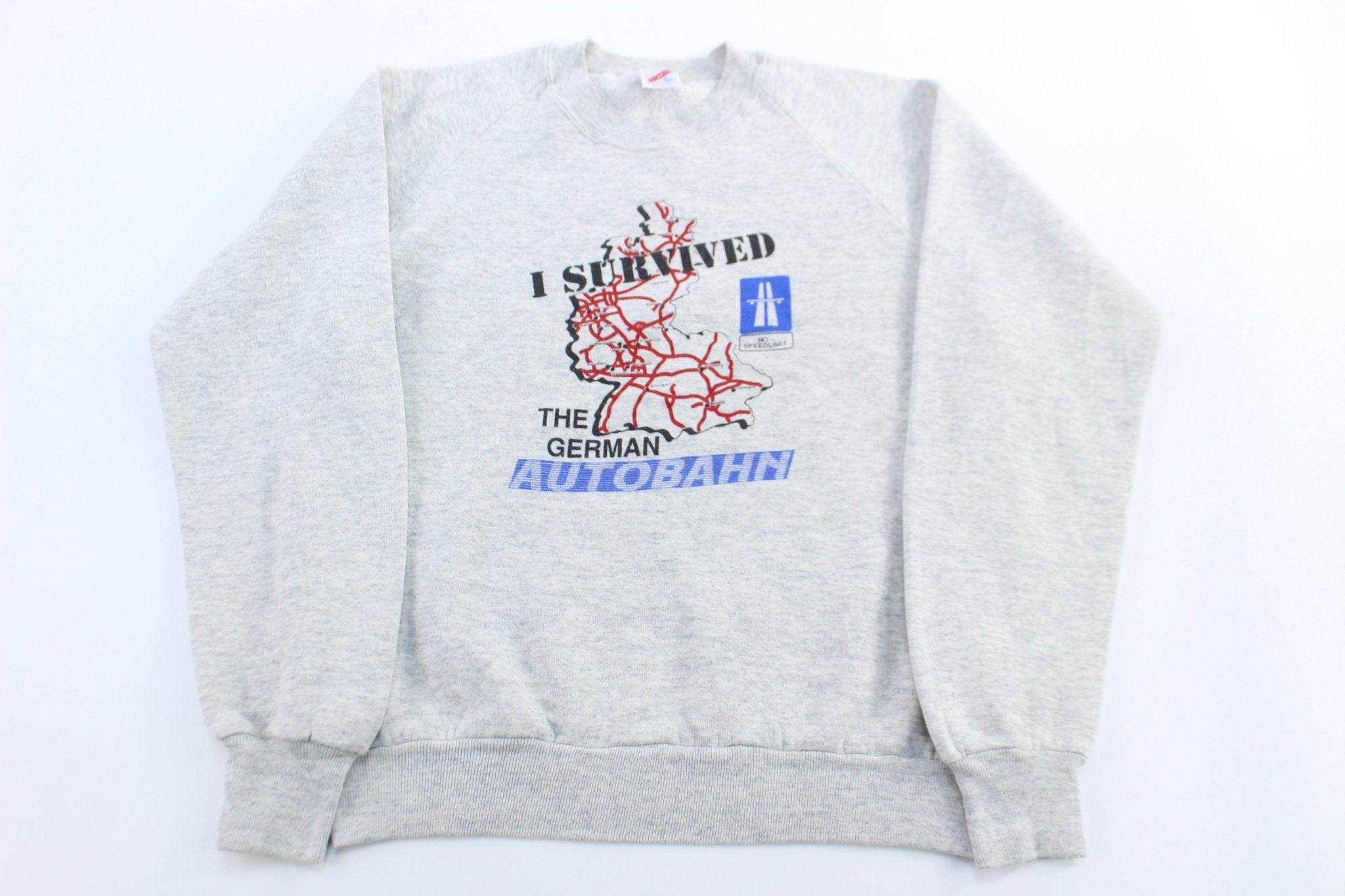 80's I Survived The German Autobahn Sweatshirt - Sweatshirt - Thrifted Threads