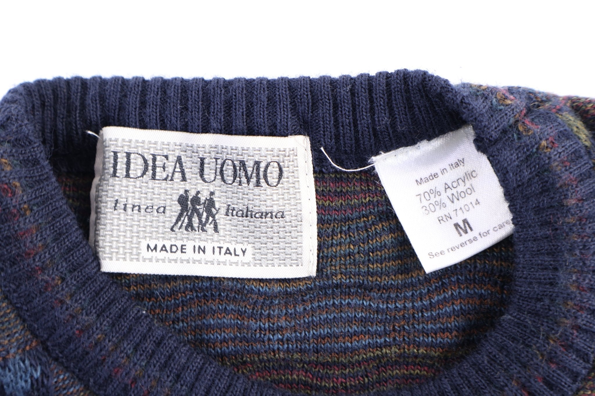 80's Idea Uomo Multipattern Knit Sweater - Sweater - Thrifted Threads