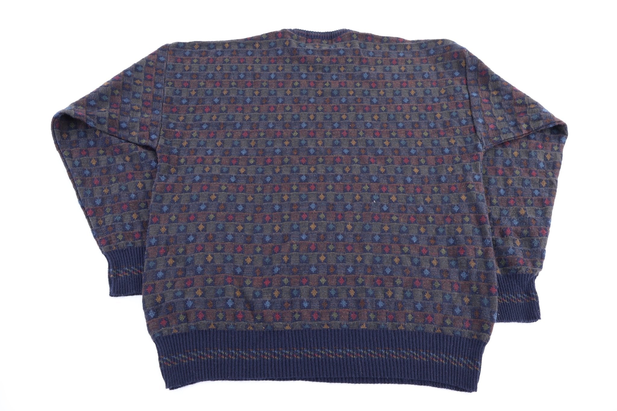 80's Idea Uomo Multipattern Knit Sweater - Sweater - Thrifted Threads