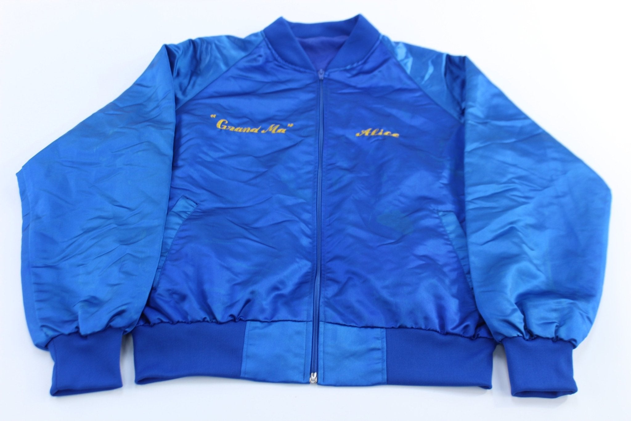 80's Korea Souvenir Embroidered Eagle Bomber Jacket - ThriftedThreads.com