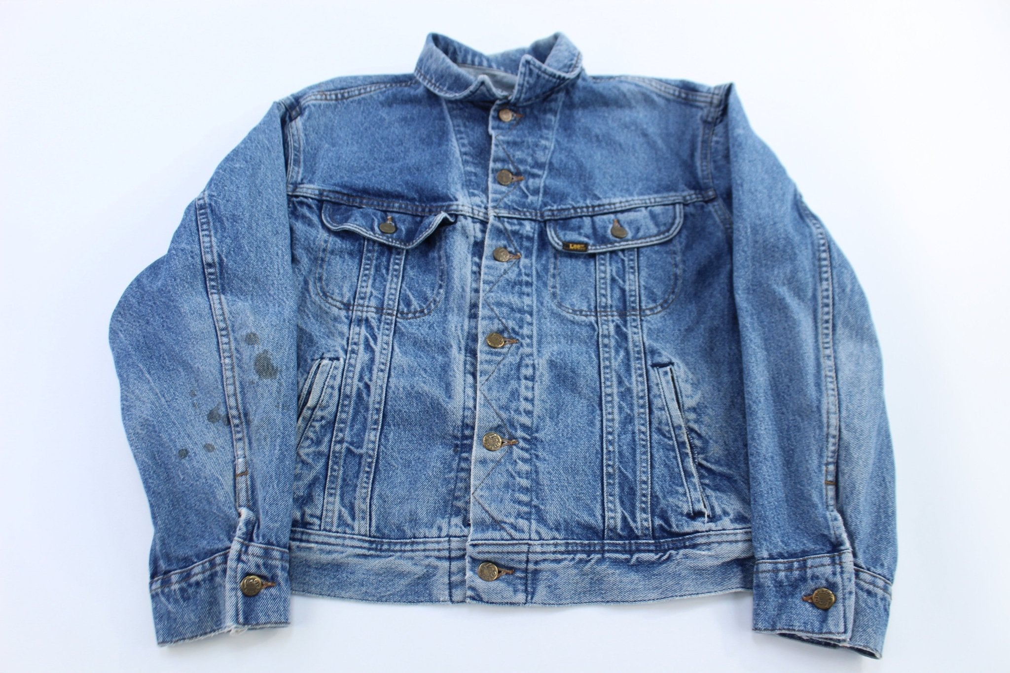 80's Lee Medium Wash Denim Trucker Jacket - Jacket - Thrifted Threads