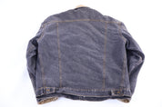 80's Lee Storm Rider Blanket Lined Black Denim Jacket - Jacket - Thrifted Threads