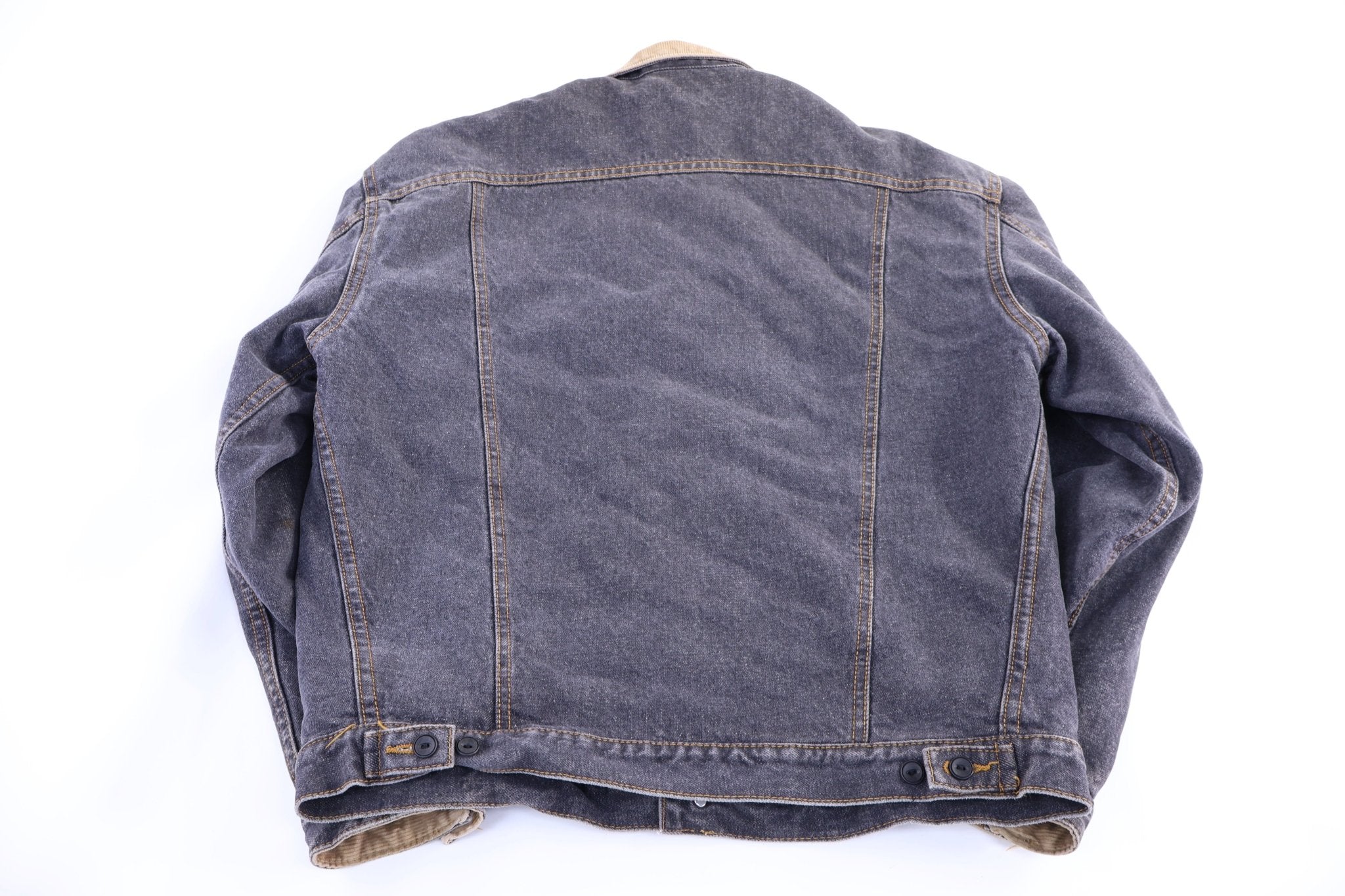 80's Lee Storm Rider Blanket Lined Black Denim Jacket - Jacket - Thrifted Threads
