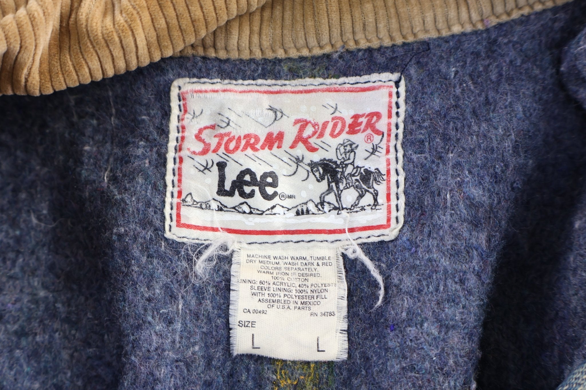 80's Lee Storm Rider Dark Wash Denim Jacket - Jacket - Thrifted Threads