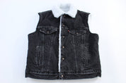 80's Levi's Black Washed Sherpa Lined Vest - Vest - Thrifted Threads