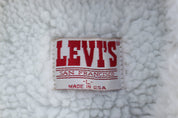 80's Levi's Black Washed Sherpa Lined Vest - Vest - Thrifted Threads