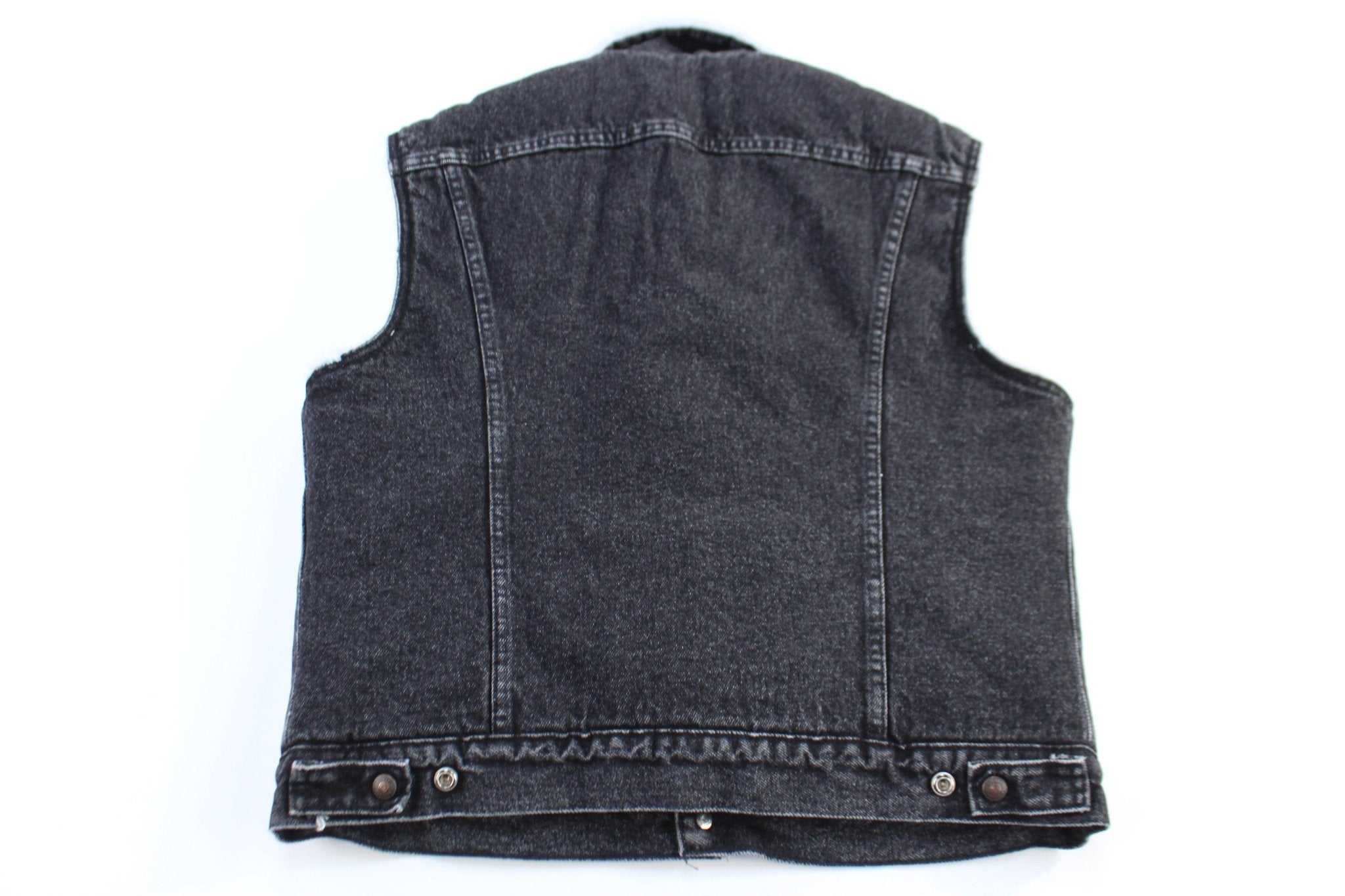 80's Levi's Black Washed Sherpa Lined Vest - Vest - Thrifted Threads
