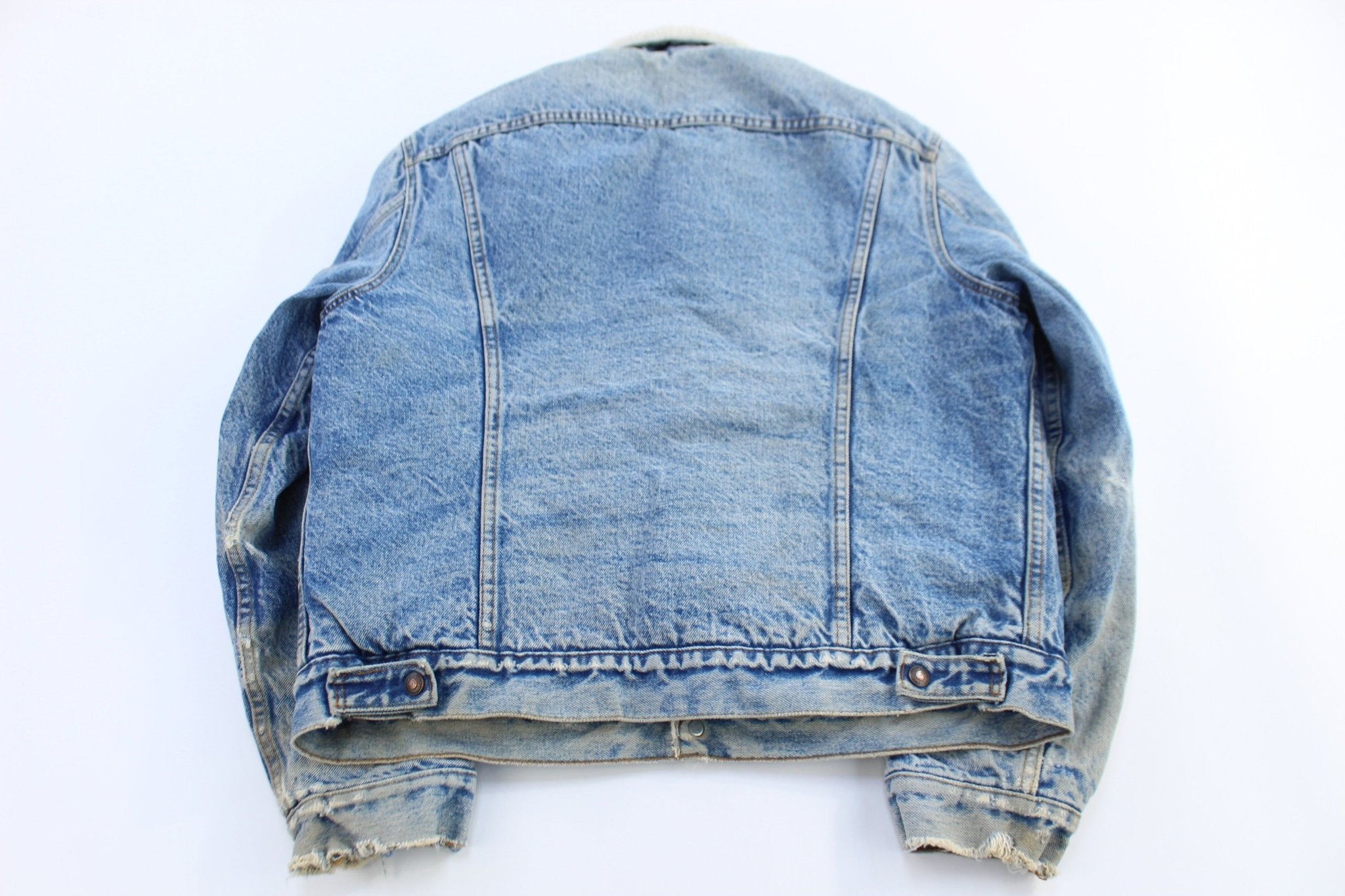 80's Levi's Medium Wash Sherpa Lined Trucker Jacket - Jacket - Thrifted Threads