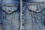 80's Levi's Medium Wash Sherpa Lined Trucker Jacket - Jacket - Thrifted Threads